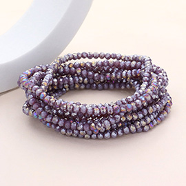 10PCS - Faceted Beaded Multi Layered Stretch Bracelets