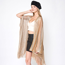 Sparkle Glitter Mesh Kimono Poncho