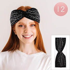 12PCS - Bling Knot Headband