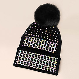 Bling Pom Pom Beanie Hat