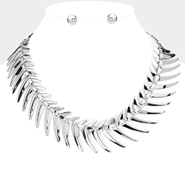 Metal Geometric Spike Chain Necklace