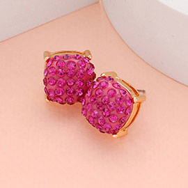 Stone Embellished Square Stud Earrings