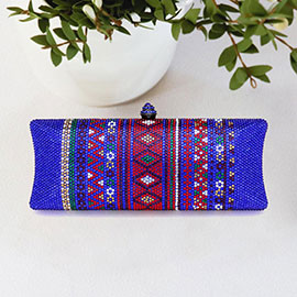 Bling Aztec Print Evening Clutch Bag