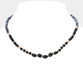 Semi Precious Stone Faceted Beaded Necklace