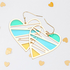 Heart Glass Dangle Earrings