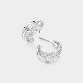 Multi Strand Metal Hoop Earrings