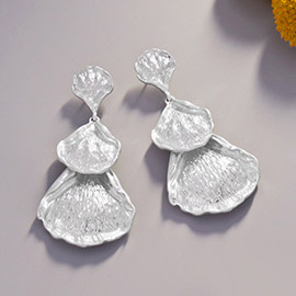 Metal Gingko Leaves Link Dropdown Earrings