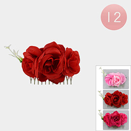 12PCS - Rose Hair Comb