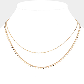 SECRET BOX_Double Layered Metal Bubble Chain Necklace