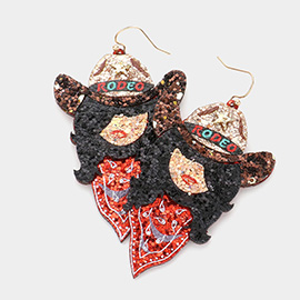 Sequin Rodeo Lady Dangle Earrings