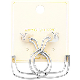 White Gold Dipped Heart Hoop Earrings