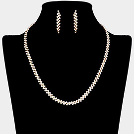 Rhinestone Paved Chain Necklace