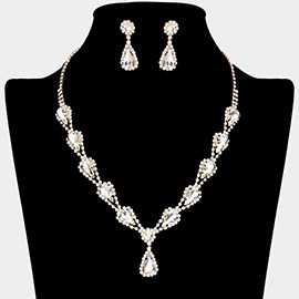 Teardrop Rhinestone Accented Necklace