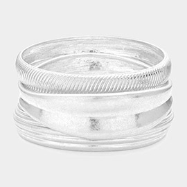 3PCS - Worn Metal Multi Layered Bangle Bracelets