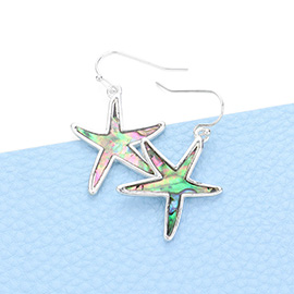 Abalone Starfish Dangle Earrings