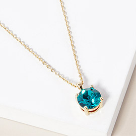 December - Birthstone Pendant Necklace