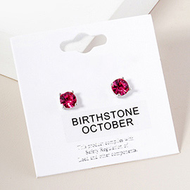 October - Birthstone Stud Earrings