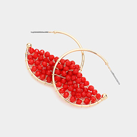 Faceted Beaded Hoop Earrings