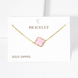 Gold Dipped Quatrefoil Charm Bracelet