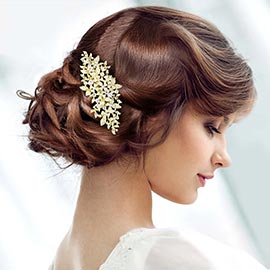 Stone Cluster Flower Hair Comb