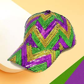 Mardi Gras Sequin Baseball Cap