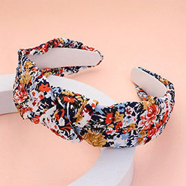 Flower Pattern Printed Knot Headband