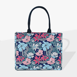 Flower Printed Tote Bag