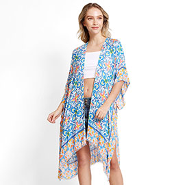 Abstract Cover Up Kimono Poncho