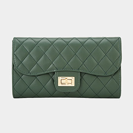 Quilted Flap Evening Clutch Bag / Crossbody Bag