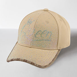 Bling Queen Message Embellished Baseball Cap