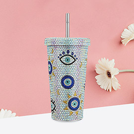 Bling Evil Eye Studded 17oz Stainless Steel Tumbler