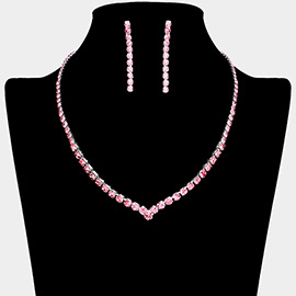 Round Rhinestone Necklace