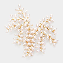 Pearl Leaves Vine Earrings