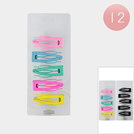 12 SET OF 5 - Plain Snap Hair Clip Set