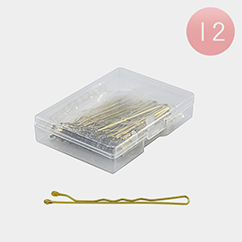 12 SET OF 50 - Plain Bobbi Pin Set