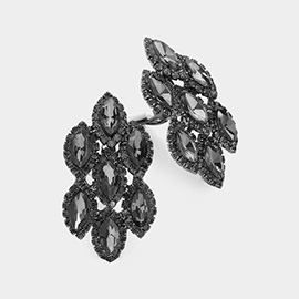 Marquise Stone Embellished Clip On Earrings