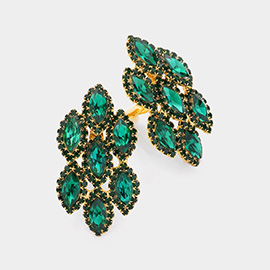 Marquise Stone Embellished Clip On Earrings