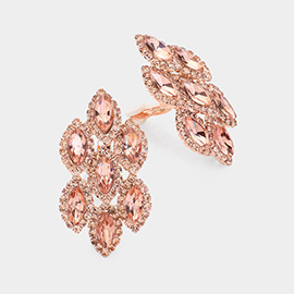 Marquise Stone Embellished Clip On Earrings