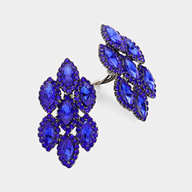 Marquise Stone Embellished Clip On Earrings