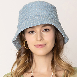 Stone Distressed Denim Bucket Hat