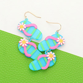 Resin Flip Flops Dangle Earrings