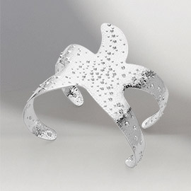 Textured Metal Starfish Cuff Bracelet