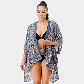 Flower Print Kimono Poncho