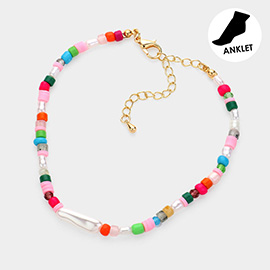 Pearl Pointed Beaded Anklet