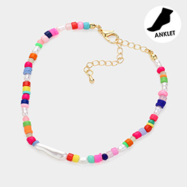 Pearl Pointed Beaded Anklet