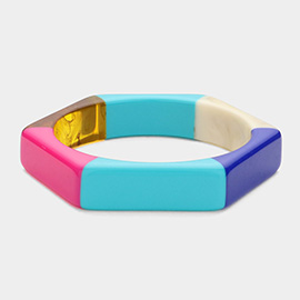 Acetate Hexagon Bangle Bracelet