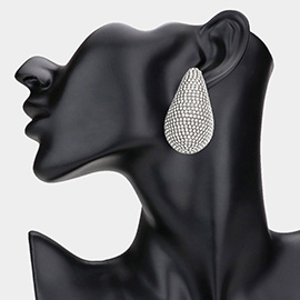 Rhinestone Paved Oversized Teardrop Earrings