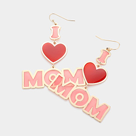 Translucent I OVE MOM Message Dangle Earrings