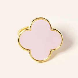 14K Gold Dipped Enamel Quatrefoil Ring