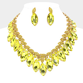 Marquise Stone Accented Evening Necklace